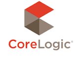 CoreLogic logo with a red and gray geometric design.