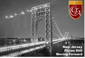 Night view of the George Washington Bridge with price moving average text overlay.