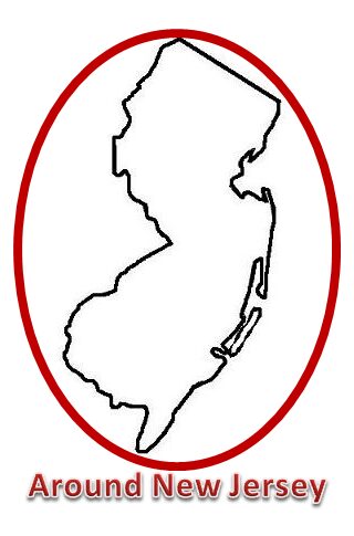 Outline of New Jersey inside a red oval.