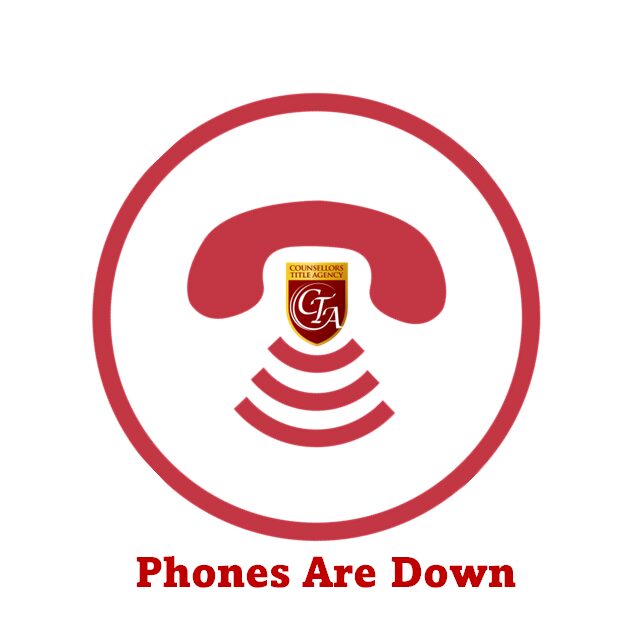 Icon showing a downed phone signal with 'Phones Are Down' text.
