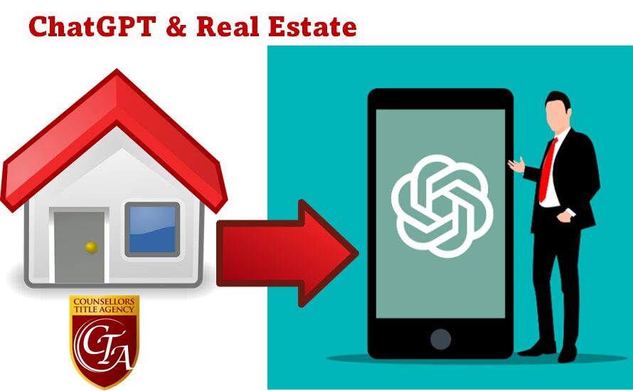 Illustration showing transition from traditional real estate to AI-powered digital solutions.