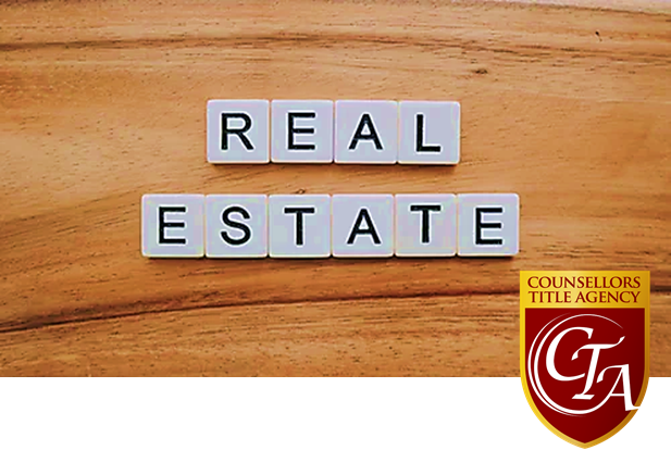 Real estate text with company logo.
