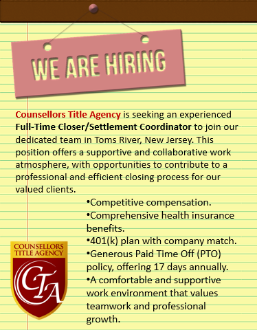 Hiring notice for settlement coordinator position.
