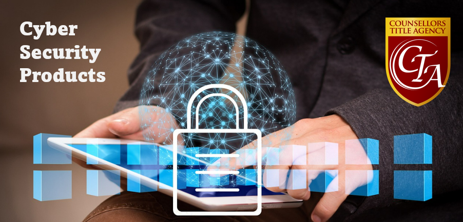 Tablet with cybersecurity lock and digital network.