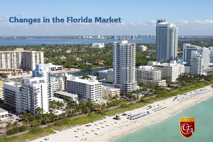 Aerial view of beachfront high-rise condos