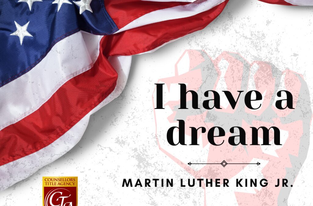 Waving American flag stylized with raised fist background