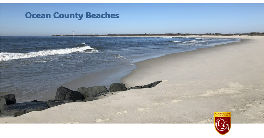 Ocean County beach with gentle waves.