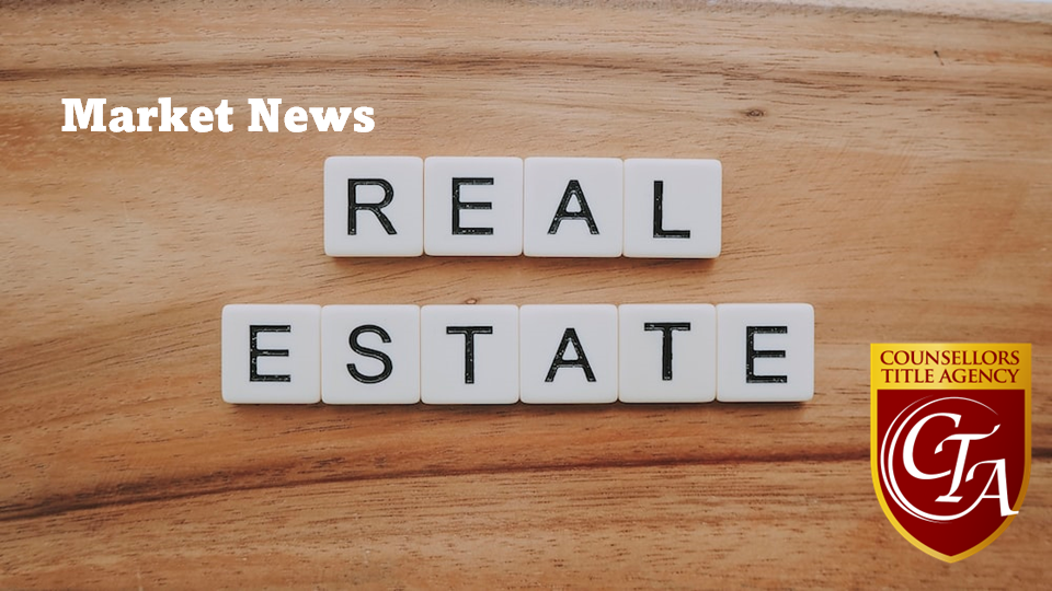 Real estate market news with agency logo.