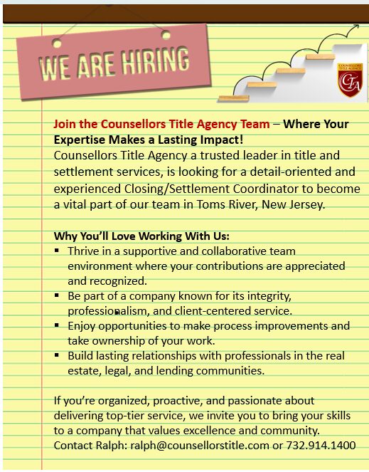 We Are Hiring" job advertisement flyer.