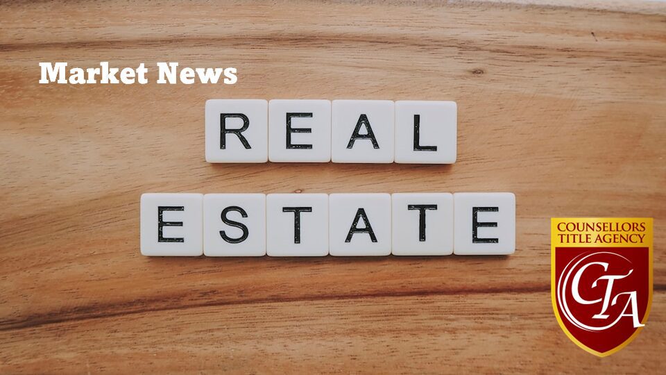 Real estate market news text image.