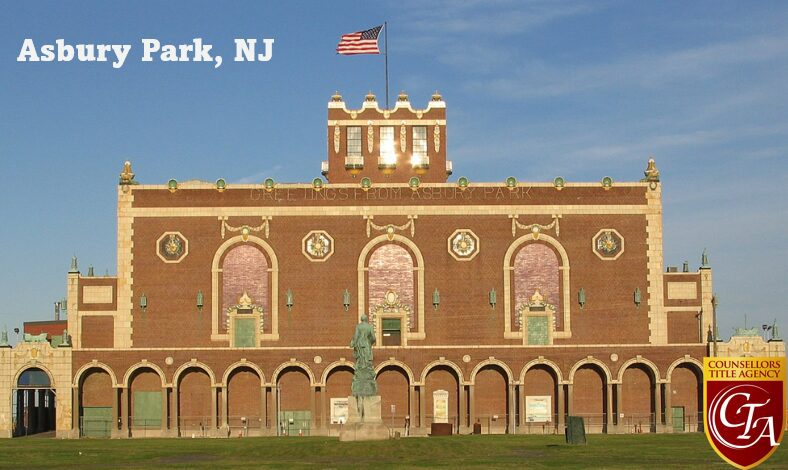 Historic building with American flag in Newark, NJ.