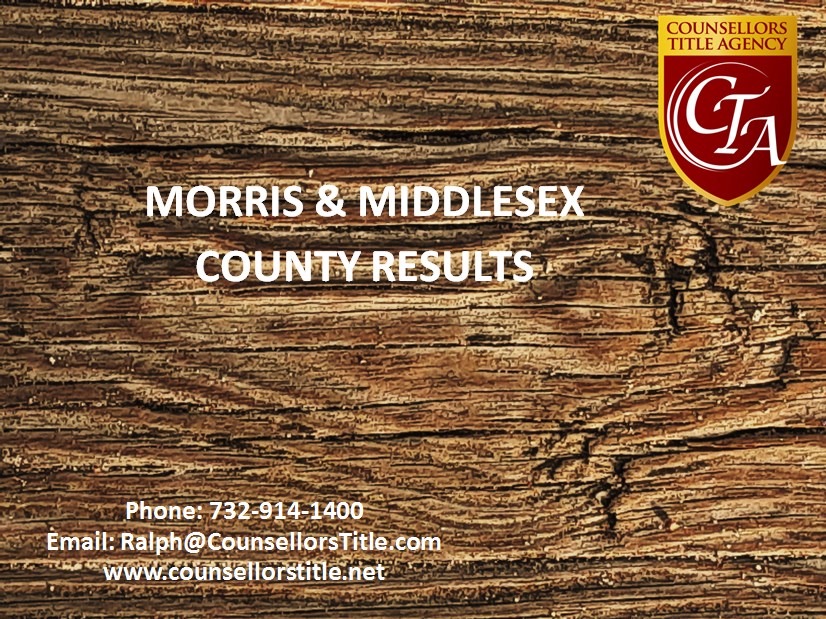 June Sales for Morris and Middlesex Counties
