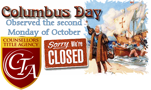 Counsellors Title Will Observe Columbus Day