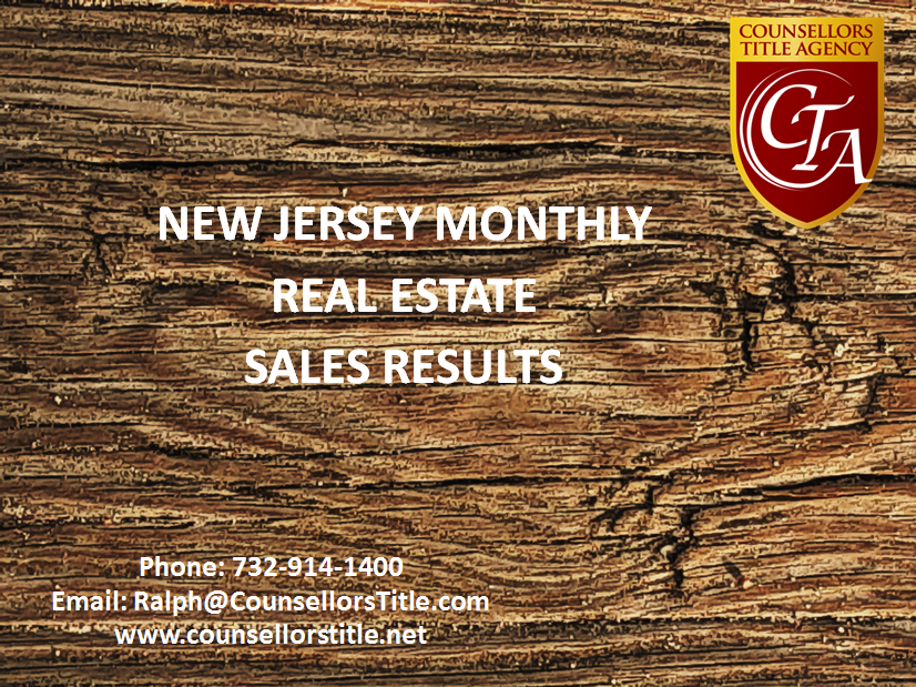 New Jersey real estate sales results sign.