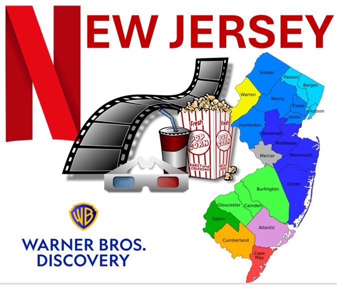 New Jersey with movie-themed graphics.