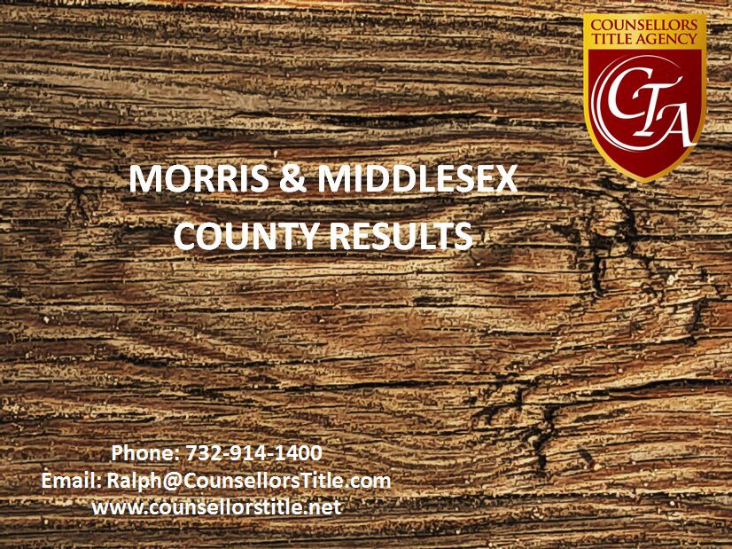Presentation slide showing county results