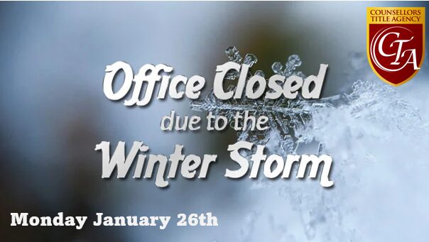 Office closed due to winter storm announcement.