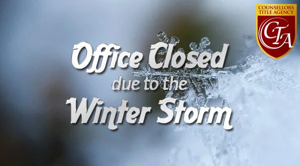 Office closed because of winter storm